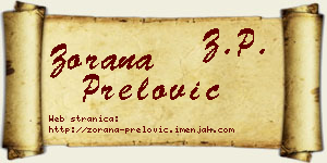 Zorana Prelović vizit kartica